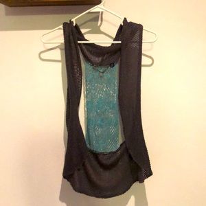 Gray lace vest